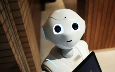 A futuristic humanoid robot in an indoor Tokyo setting, showcasing modern technology.
